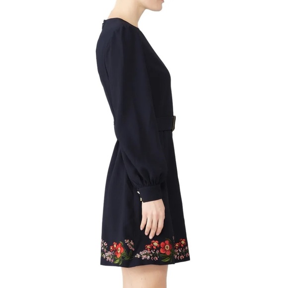 Ted Baker London Sililia Kirstenbosch Navy Floral Embroidered Mini Dress 1 - Picture 3 of 10